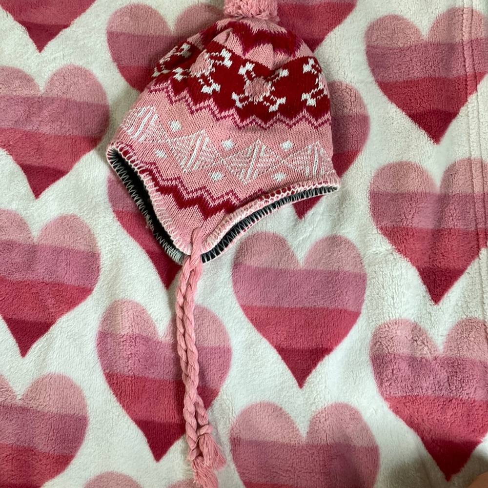 Winter hat, Pink and red, bought at King Kullen